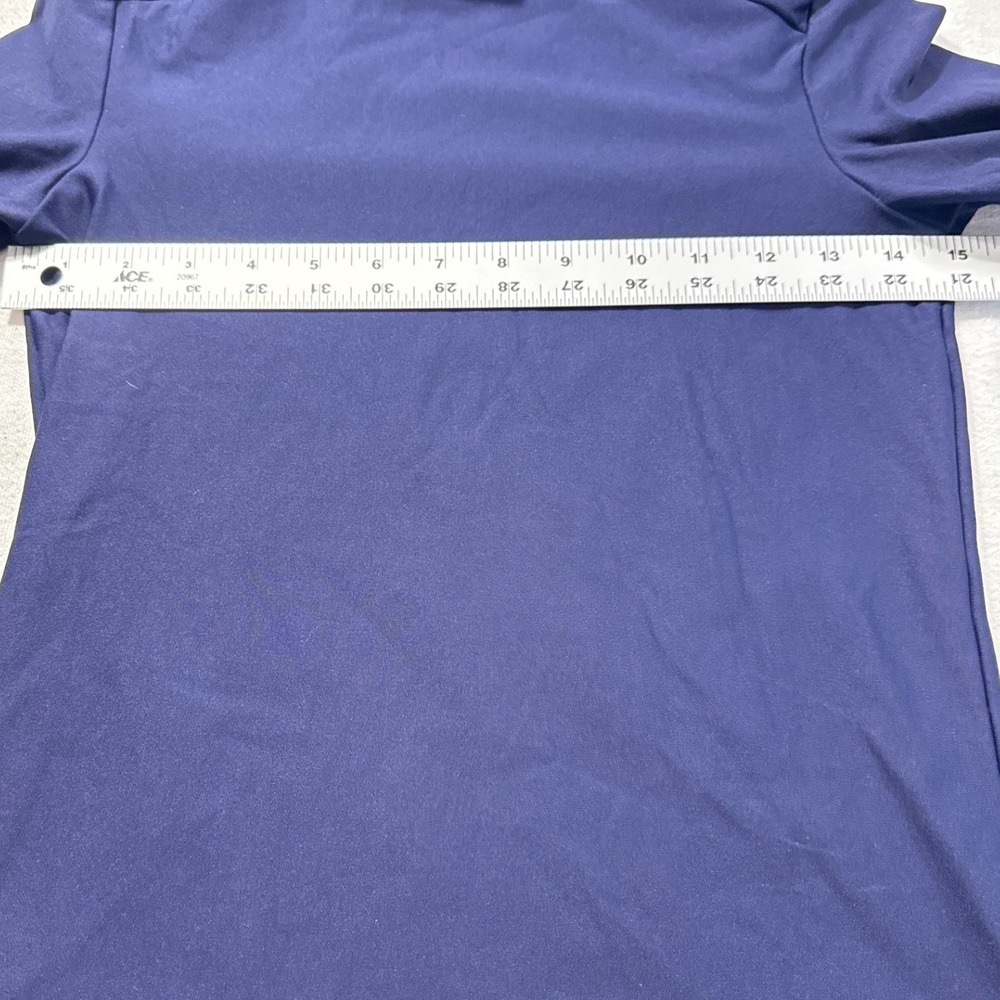 Under Armour Base Layer Mens Medium Mock Neck Long Sleeve Navy Compression Shirt - Picture 7 of 8